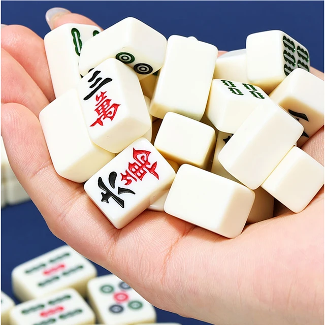 Conjunto De Jogo De Mahjong Chinês Telhas Presente Mahjong Jogo De  Tabuleiro Leve Mini Mahjong - AliExpress