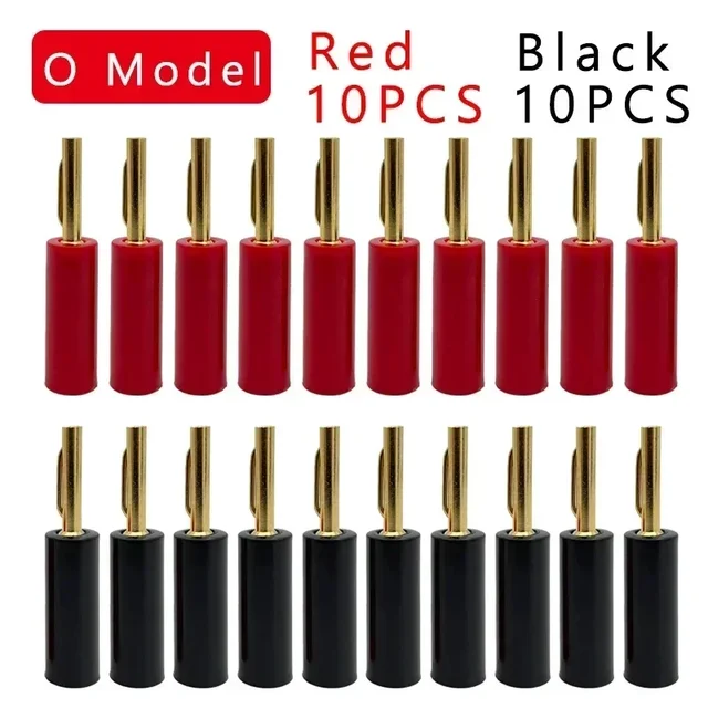 10/20Pcs Banana Connector Plug Jack Gold Plated Musical Sound Audio Speaker 4MM Banana Plugs For Audio Video Speaker Terminal 2