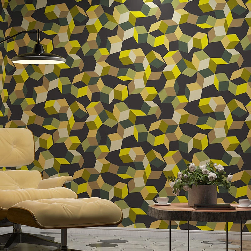 リビングルームとベッドルーム用の幾何学的な壁紙 モダンなデザイン ストライプの装飾 正方形のパターン ロール Aliexpress リビングルームとベッドルーム用の幾何学的な壁紙 モダンなデザイン ストライプの装飾 正方形のパターン ロール Aliexpress