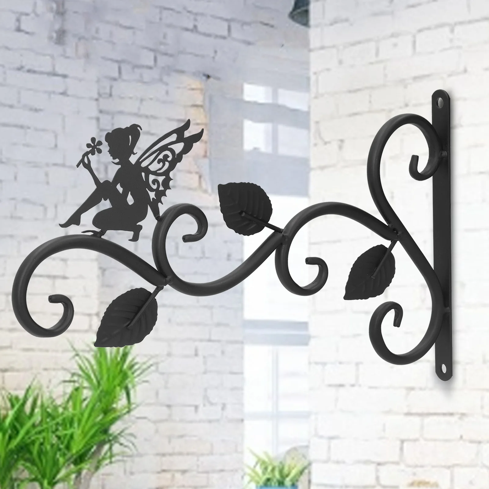 Hanging Flowerpot Bracket Iron Art Planter Hook Wall Mounted Flower Pot Hanger For Garden Yard Decor, hanging flowerpot bracket