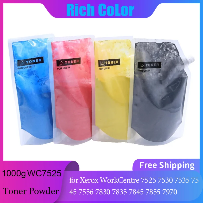 

1000g WC7525 Toner Powder for Xerox WorkCentre 7525 7530 7535 7545 7556 7830 7835 7845 7855 7970 High Quality Compatible