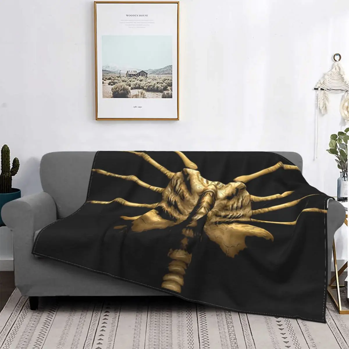 

Face Hugger Blanket Warm Fleece Soft Flannel Facehugger Alien Xenomorph Throw Blankets for Bedroom Sofa Home Spring