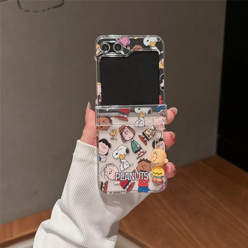 thumbnail image 1 of Funda para teléfono con dibujos animados de Snoopy y Charlie Brown o Samsung ZFlip3/4/5 ZFlip 3 4 5 Z Flip Fold PC, divertida funda protectora, 1 of 5