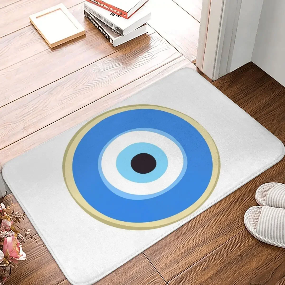 

Greek Evil Eye Pattern Doormat Polyester Floor Mat Dust-proo Carpet Kitchen Entrance Home Rugs Mats Bathroom Anti-slip Footpad