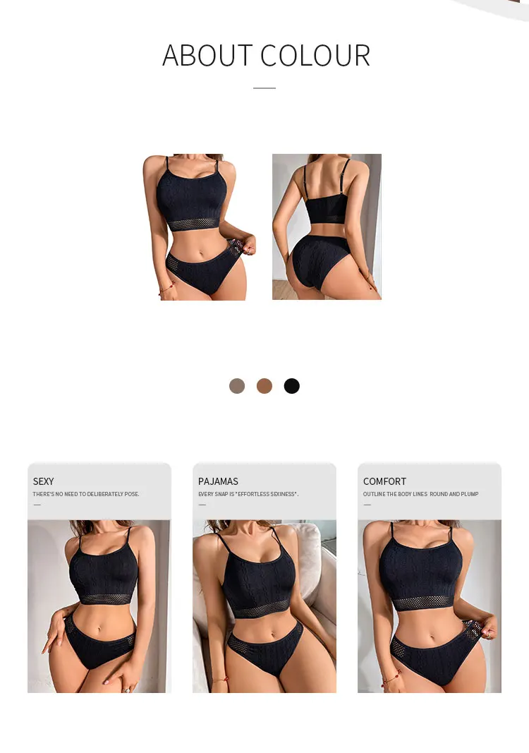 Frauen Straps Unterwäsche Sets Mesh Floral Emboss Große Brust Sportliche Unterwäsche Damen Sexy Mesh Gespleißt Sport Bh Set – Detail 3