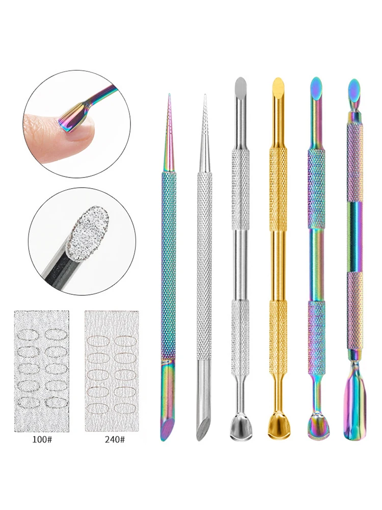 Slope-shaped Double-ended Stainless Steel Tool for Removing Dead Skin and Cuticle