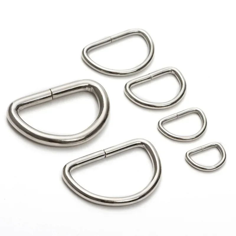 20/100pcs D-Rings Metal Hardware for DIY Clothing - Silver D-Shaped ...