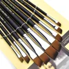 9pcs Long Handle Artist Paint Brushes Set High-Quality Flat Nylon Brushes for Watercolor Oil Back to School Art Supplies Gift 1