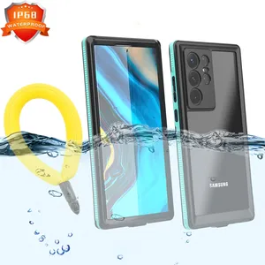 IP68 Waterproof Swimming Outdoor Sports TPU Armor Cover For Samsung Galaxy S22 Ultra Plus Protector Military Case Ploating Strap