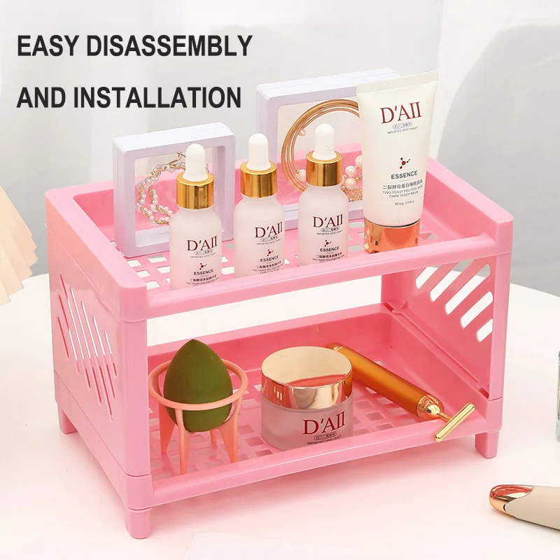 

Desktop Double-Layer Storage Rack Student Dormitory Cosmetics Storage Rack Multi-Functional Office Stationery Sundries Racks