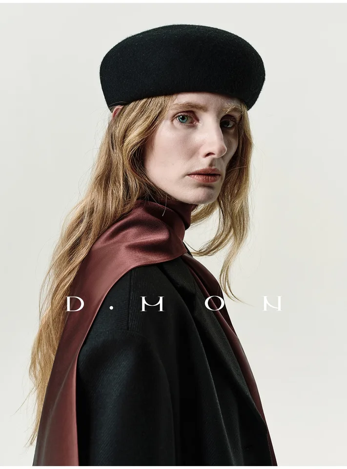 Chapeau Femme, Type Béret, En Feutre De Laine, Orange, T 56 - Les