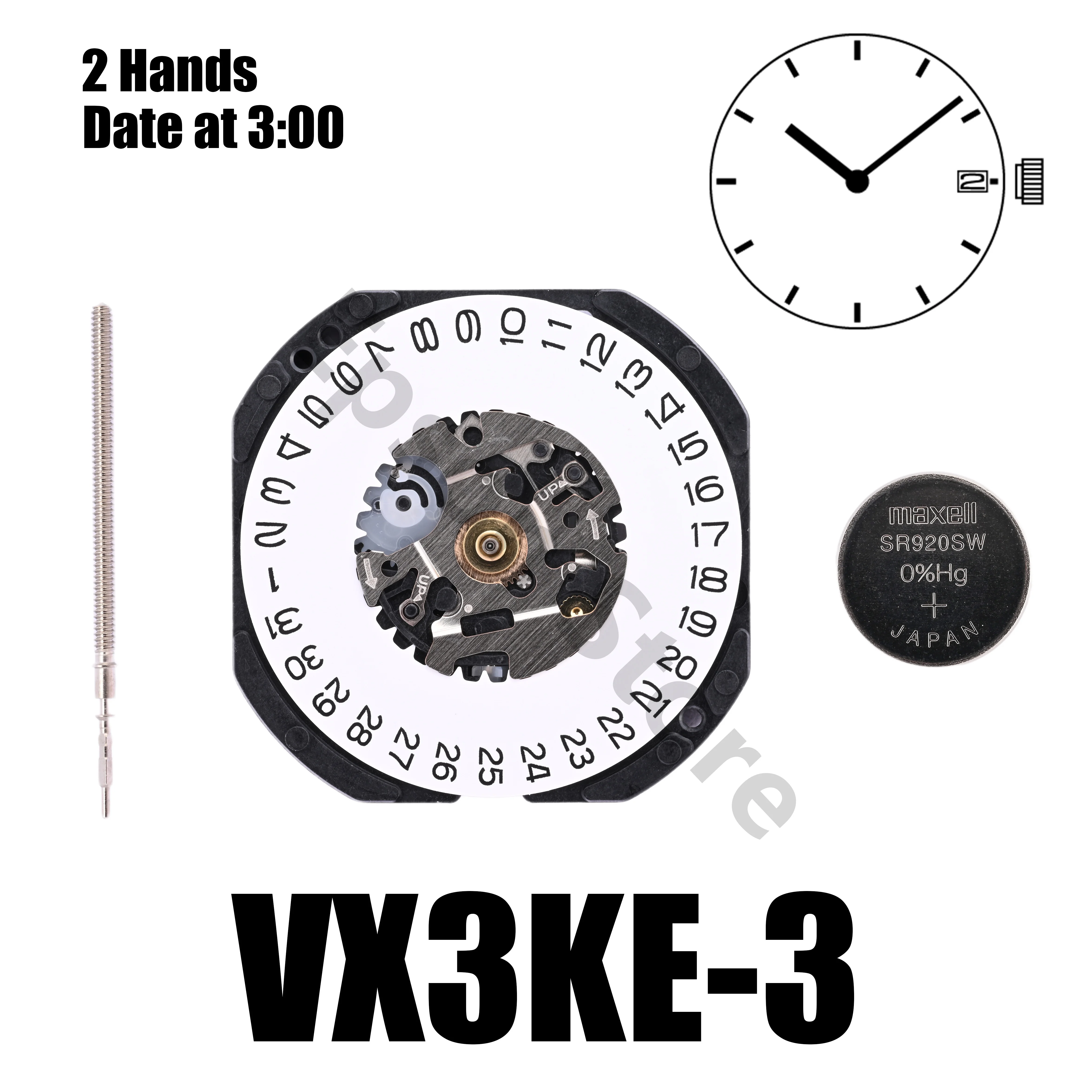 Epson VX3K Movement Japan Genuine VX Calendar Series VX3KE Quartz