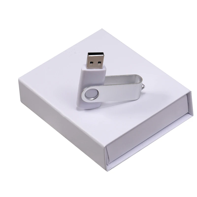 선물 상자 사용자 정의 무료 펜 드라이브 로고 실제 용량 USB 플래시 드라이브 블랙 메모리 스틱 컬러 인쇄 64GB/32GB U 디스크
