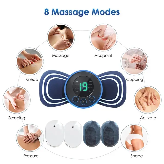 Mini Neck Massager Portable Electric Intelligent Patch for Back and Shoulder Massager With Pad and Remote 4 Mini Neck Massager Portable Electric Intelligent Patch for Back and Shoulder Massager With Pad and Remote 4