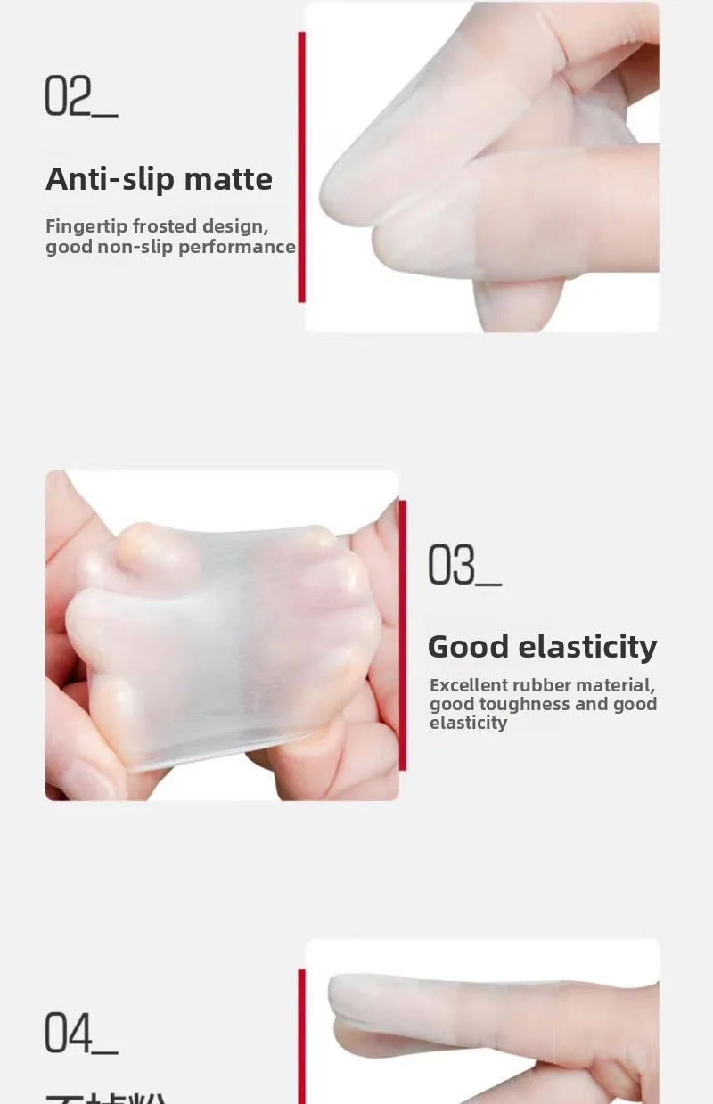 100/500Pcs Latex Incision Finger Cover Thin Transparent Disposable Non-slip Waterproof Finger Caps Anti-crack Work Protect