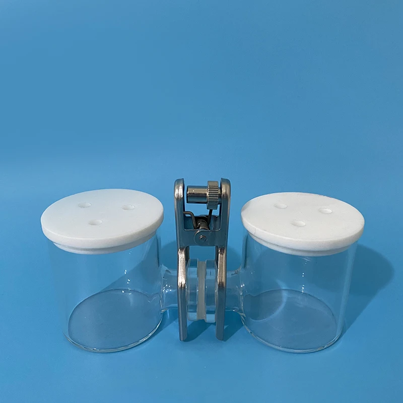 H 형 셀, 밀봉되지 않은 교체 가능한 멤브레인 셀, 3 개의 전극 시스템 전기 화학 미생물 실험용 셀.