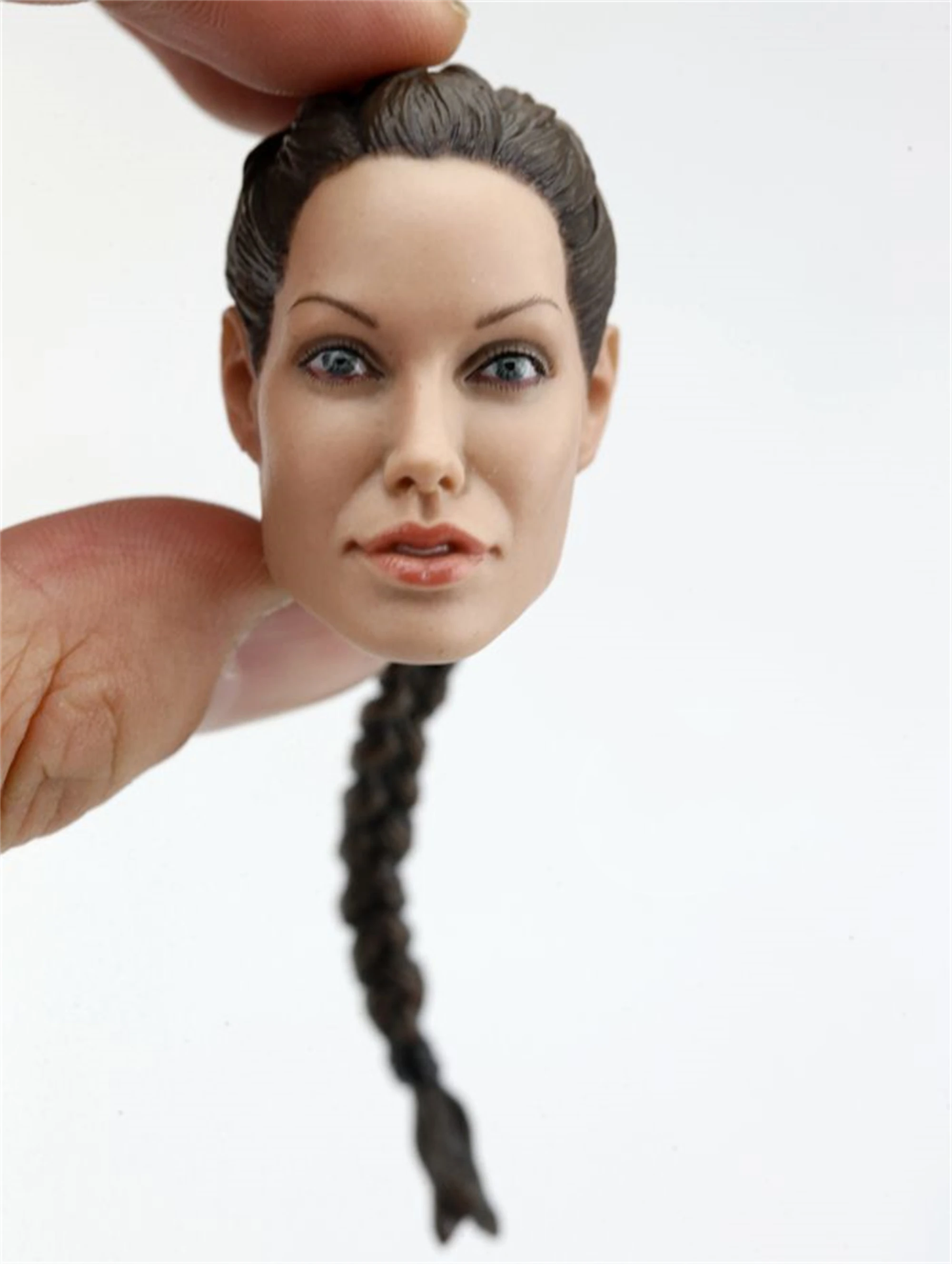 Scala 1/6 Lisca Lisca Angelina Jolie Testa Scolpire Trecce Lunghe Misura Per 12 ''Tbleague Phicen Action Figure