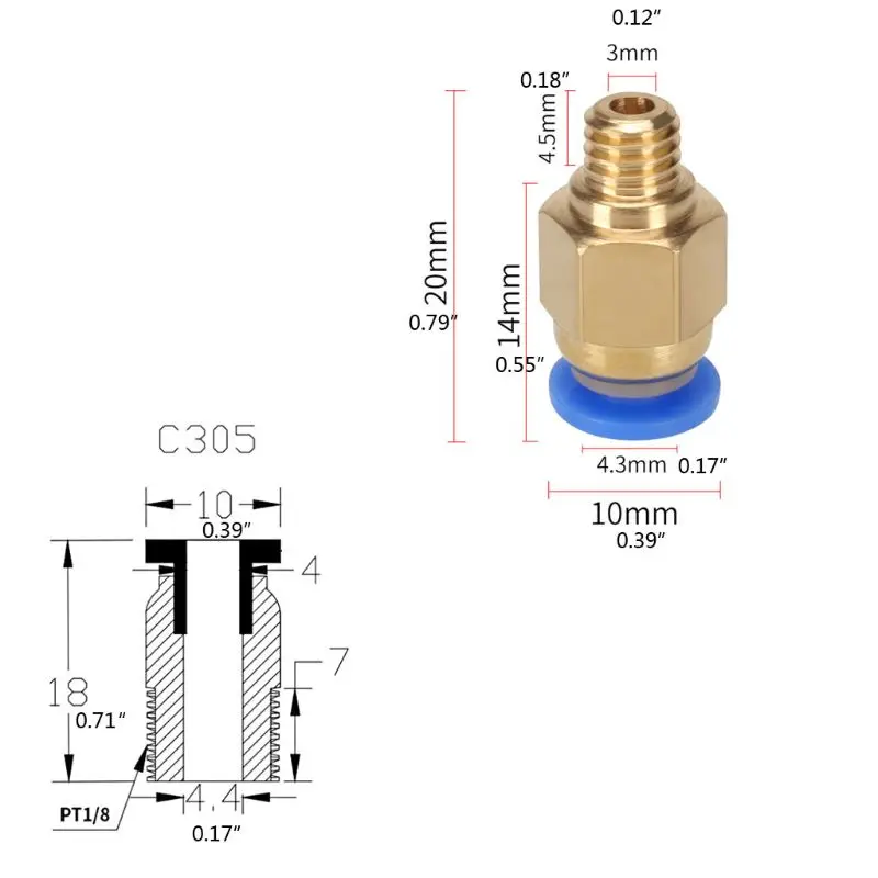 Connettore Da 8 Pezzi Per Stampante 3D Tubo Ptfe Raccordo - Foto 8
