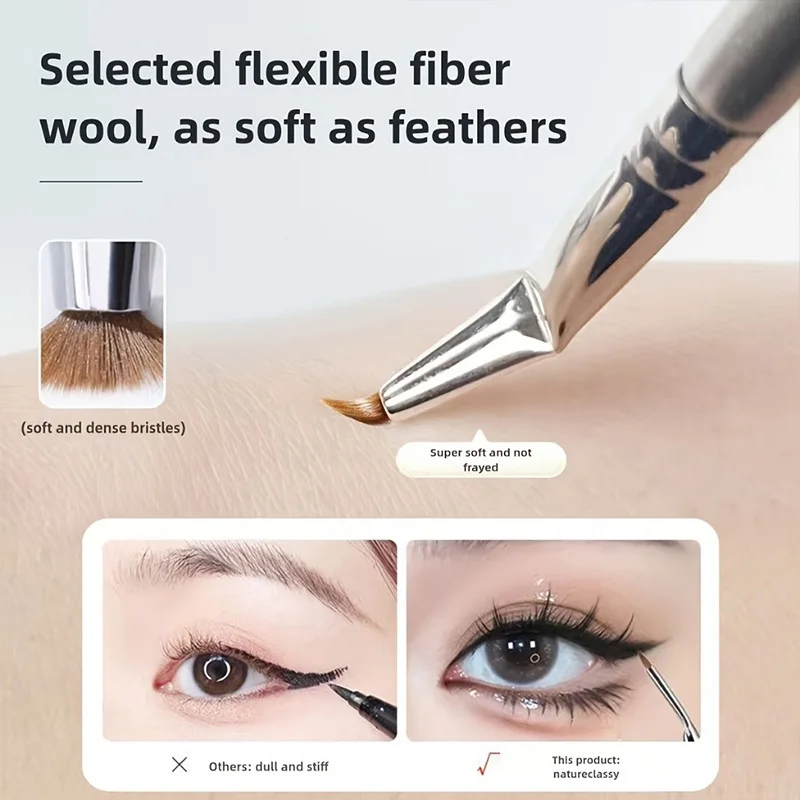 Bend Head Eyeliner Brush Eye Detail Makeup Brush Under Eyes Tear Trough Concealer Brush Detail Eye Liner Precision Cosmetic Tool 5