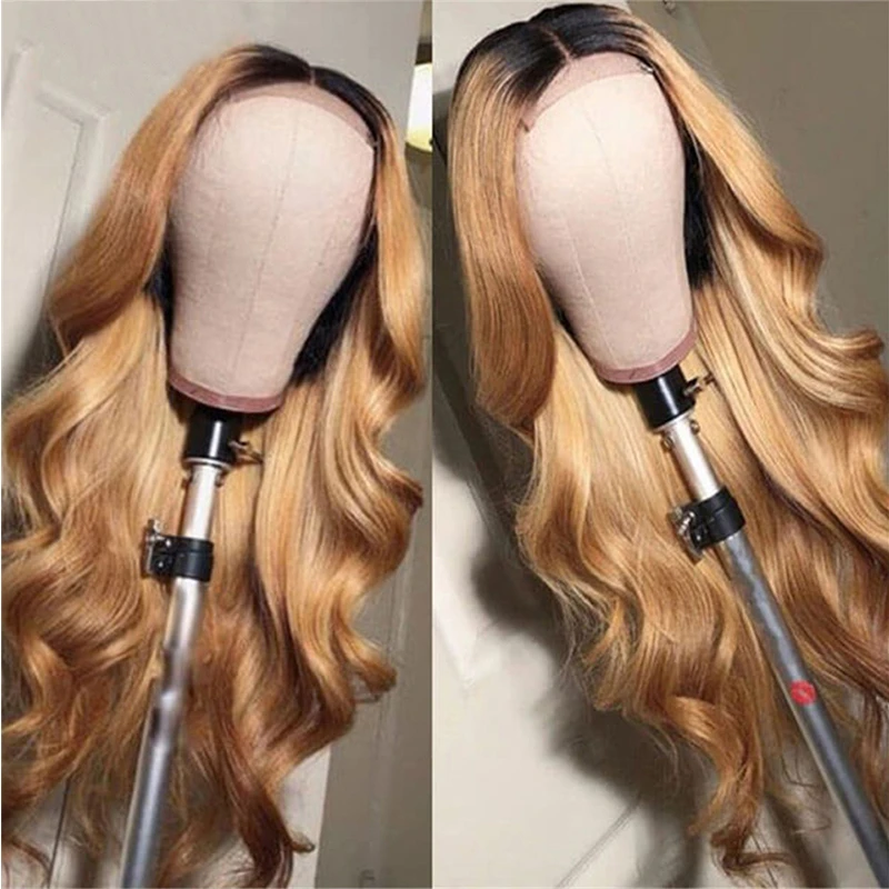 

Glueless 26 inch Long Ombre Blonde Body Wave European Virgin Human Hair Jewish Wig 13x4 Lace Front Kosher Sheitel Wigs For Women