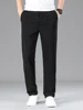 Men Clothing High Quality Casual Pants Summer Thin Ice Silk Straight Drawstring Elastic Waist Jogger Sweatpants Trousers Male 5