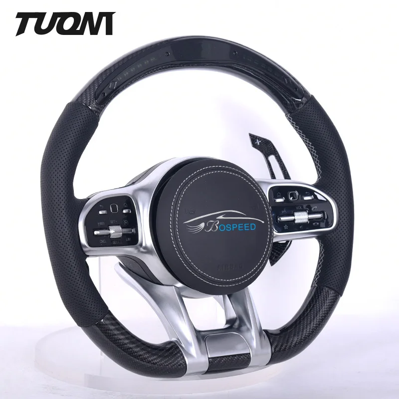 

Upgrade Leather Carbon Fiber Led Steering Wheel For Mercedes Benz W205 AMG W212 W213 CLA C300 W211 W222 W221 C Class W204 GLK350