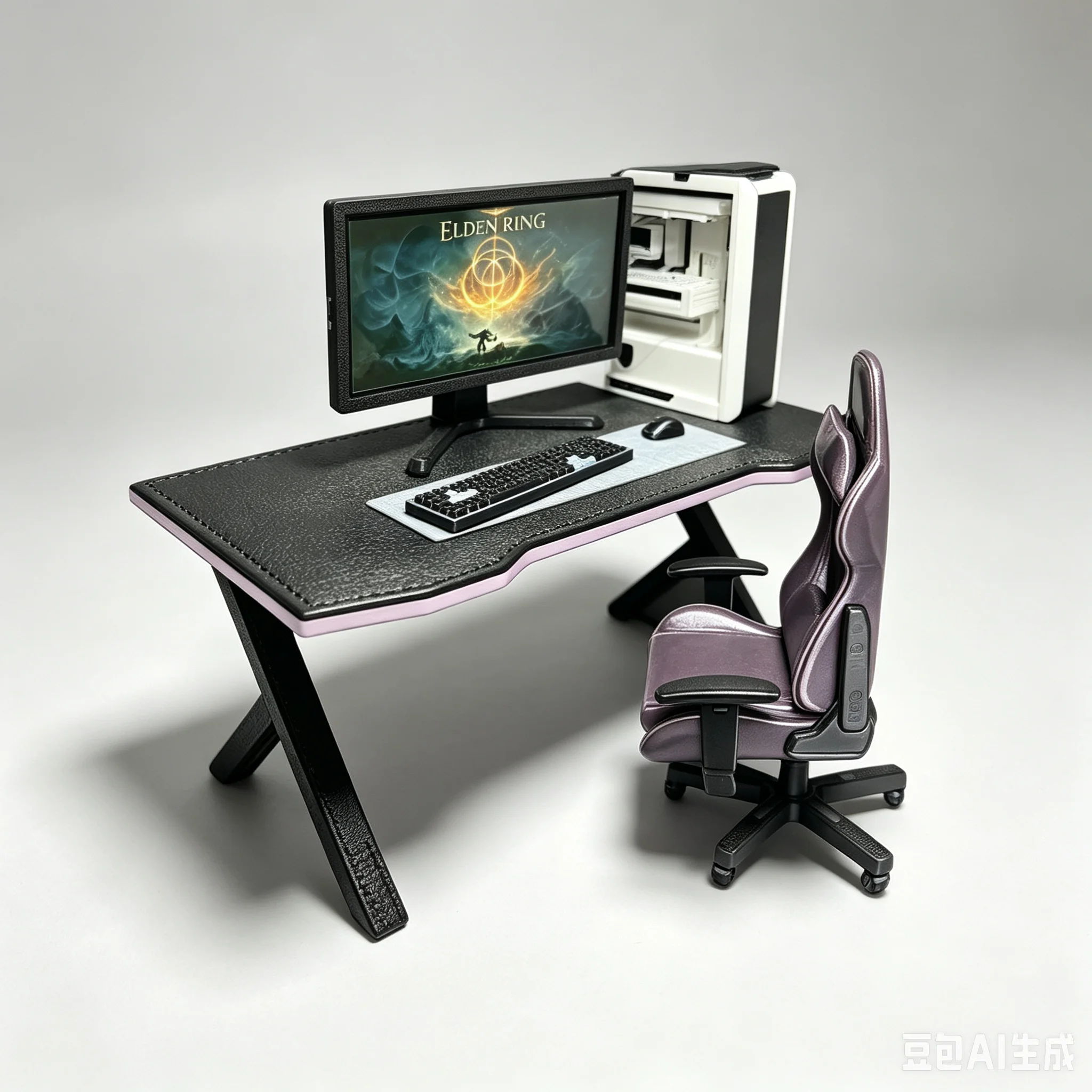 Miniature Gaming Desk Set with Accessories