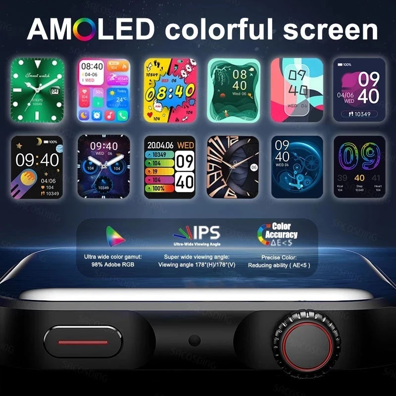 2022 ο NFC Ʈ ġ  AMOLED HD ũ ׻ ÷ ð  ȭ IP68  SmartWatch  ȭ