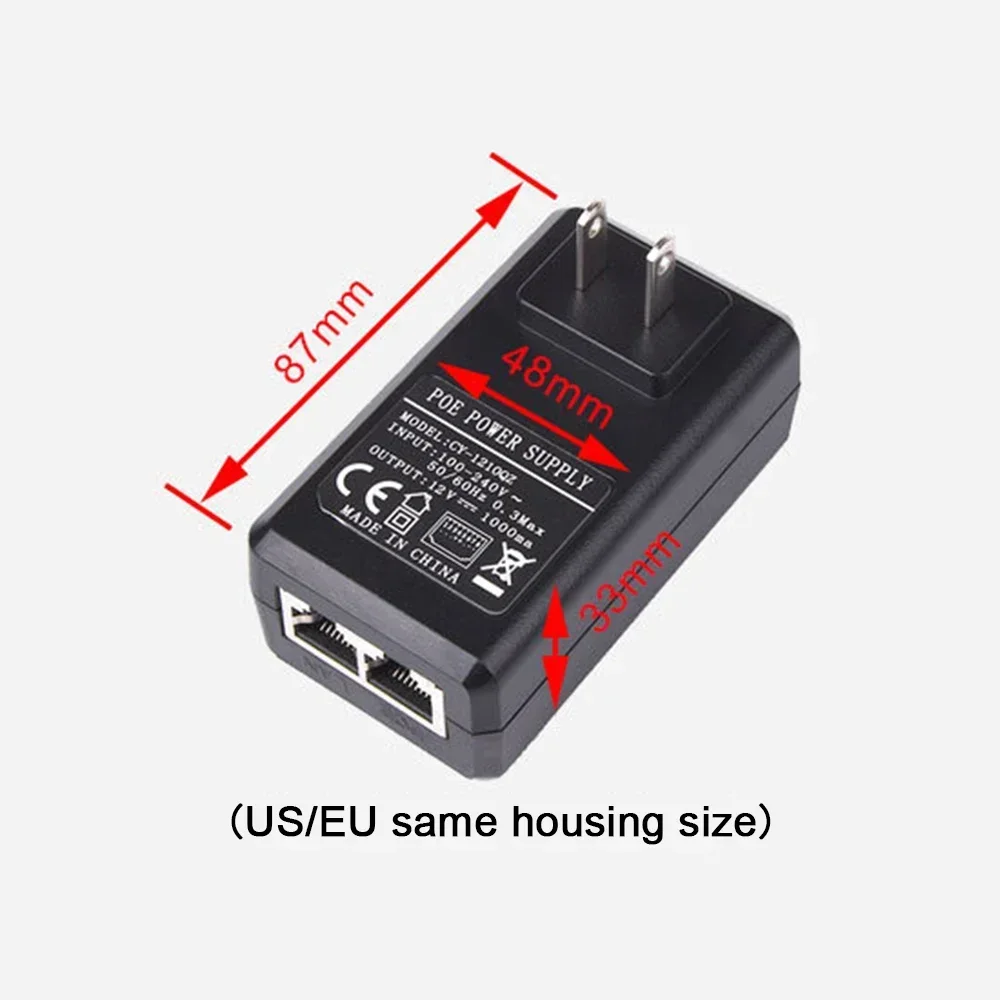 1000Mbps POE Injector 15V1A/24V1A/48V0.5A Output EU US Plug for CCTV IP Camera Power Supply POE Ethernet Adapter Phone AP 6