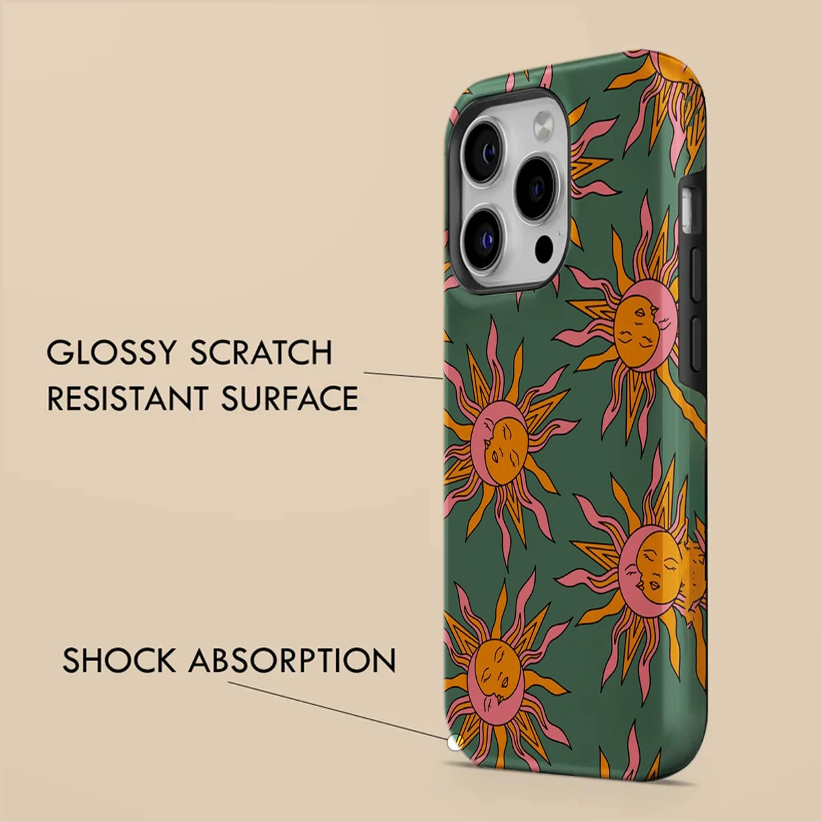 Magnetic Green Sun Shockproof Acrylic Phone Case
