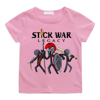 Hot Game Stick War Cartoon Graphic T-shirt Kids Baby Girls Cartoon Short Sleeve Clothes Boys Streetwear Soft Camisetas Tee-shirt 1