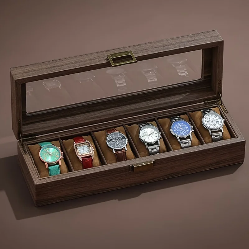 Retro Wood Grain Watch Storage Box, Multiple Slot Mechanical Watch  Box, Household Large Capacity Storage Box, Ideal for Gifts
