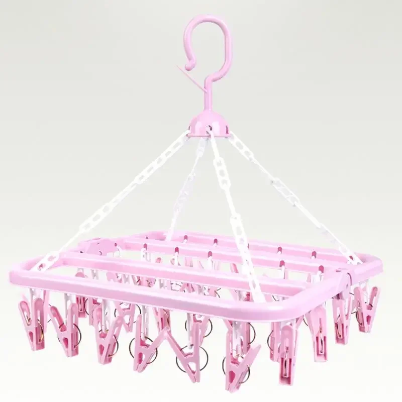 Multifunctional 36-clip Drying Racks Lingerie Socks Rack Folding Hangers Plastic Hangers Clothes Rack