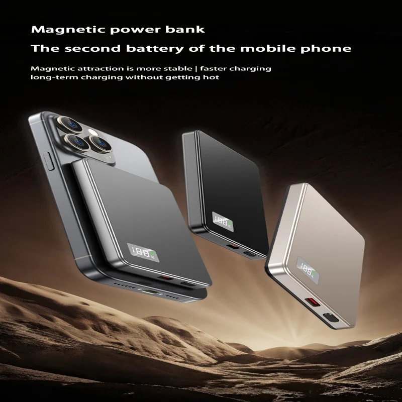VIVO 50000mAh Portable Magnetic Wireless PowerBank 3C Certification Thin Power Bank Portable Battery Display For iPhone Samsung - Image 5
