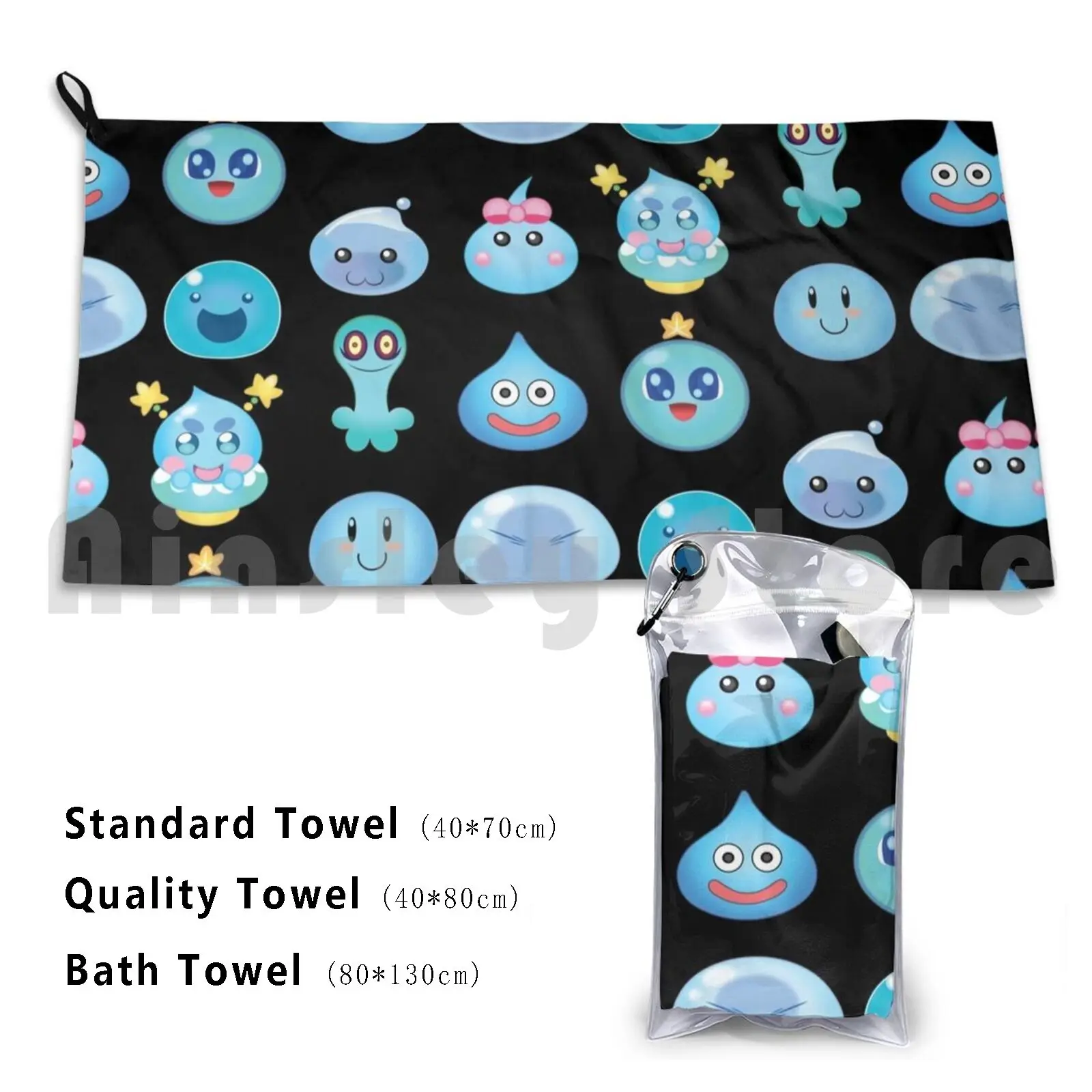 Blue Slime Buddies Custom Towel Bath Towel Poring Ragnarok Online Hope ...