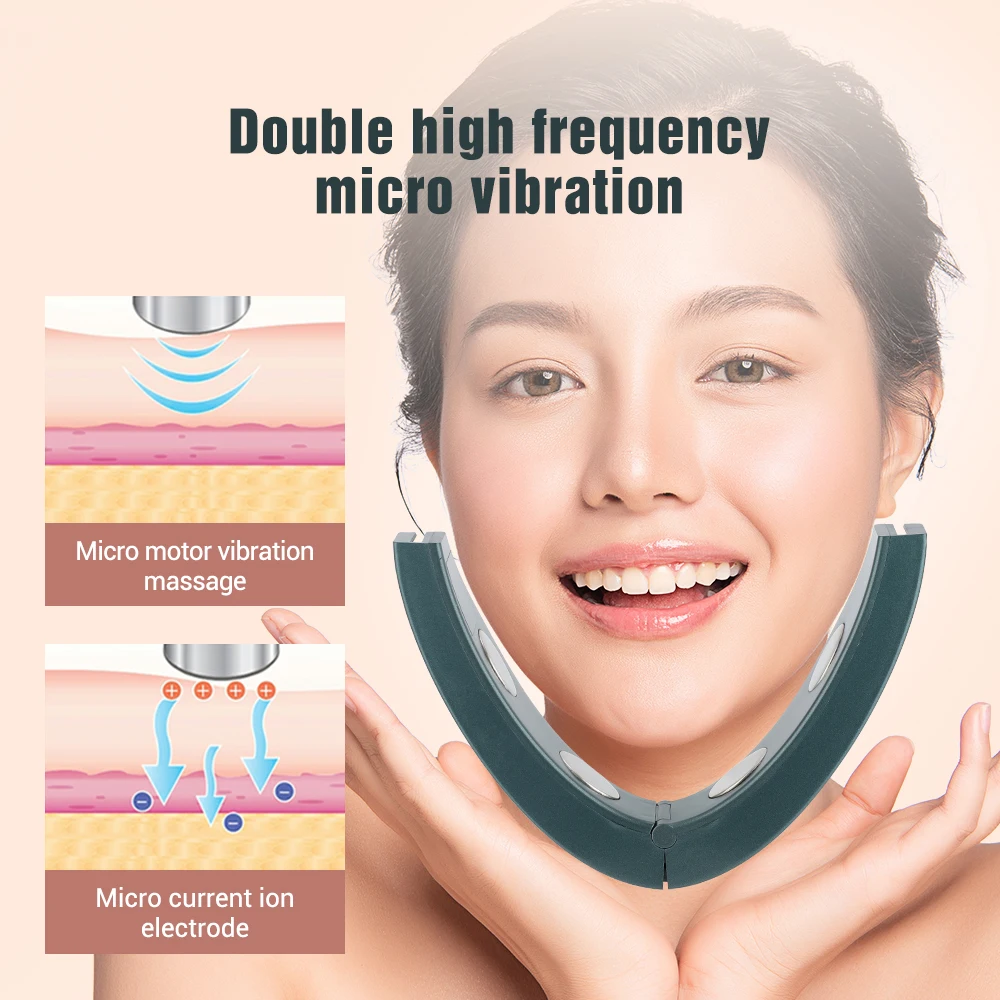 Facial Lifting Device Facial Slimming Vibration Massager Face Heating Double Chin V Shape Lift Belt Face Warm Compress Massager