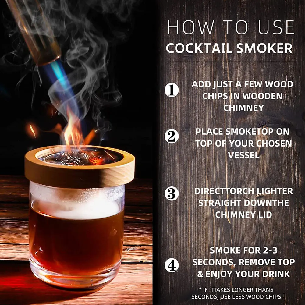 Cocktail smoker kit Cocktail Smoker Kit for Whiskey Cheese and Flavor Drink Smoker Accessories Cocktail Bar Accessories