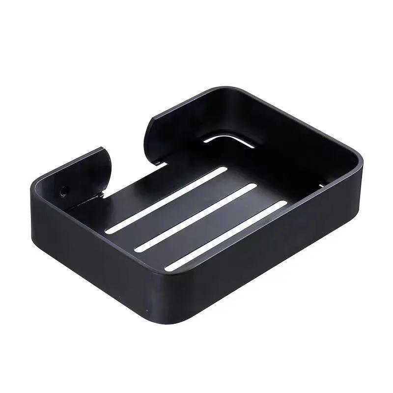 Soap Dish Shower Waterfall Black Stainless Steel Soap Tray Self Adhesive Bar  Soap Holder with Drain for Shower Bathroom Kitchen - AliExpress