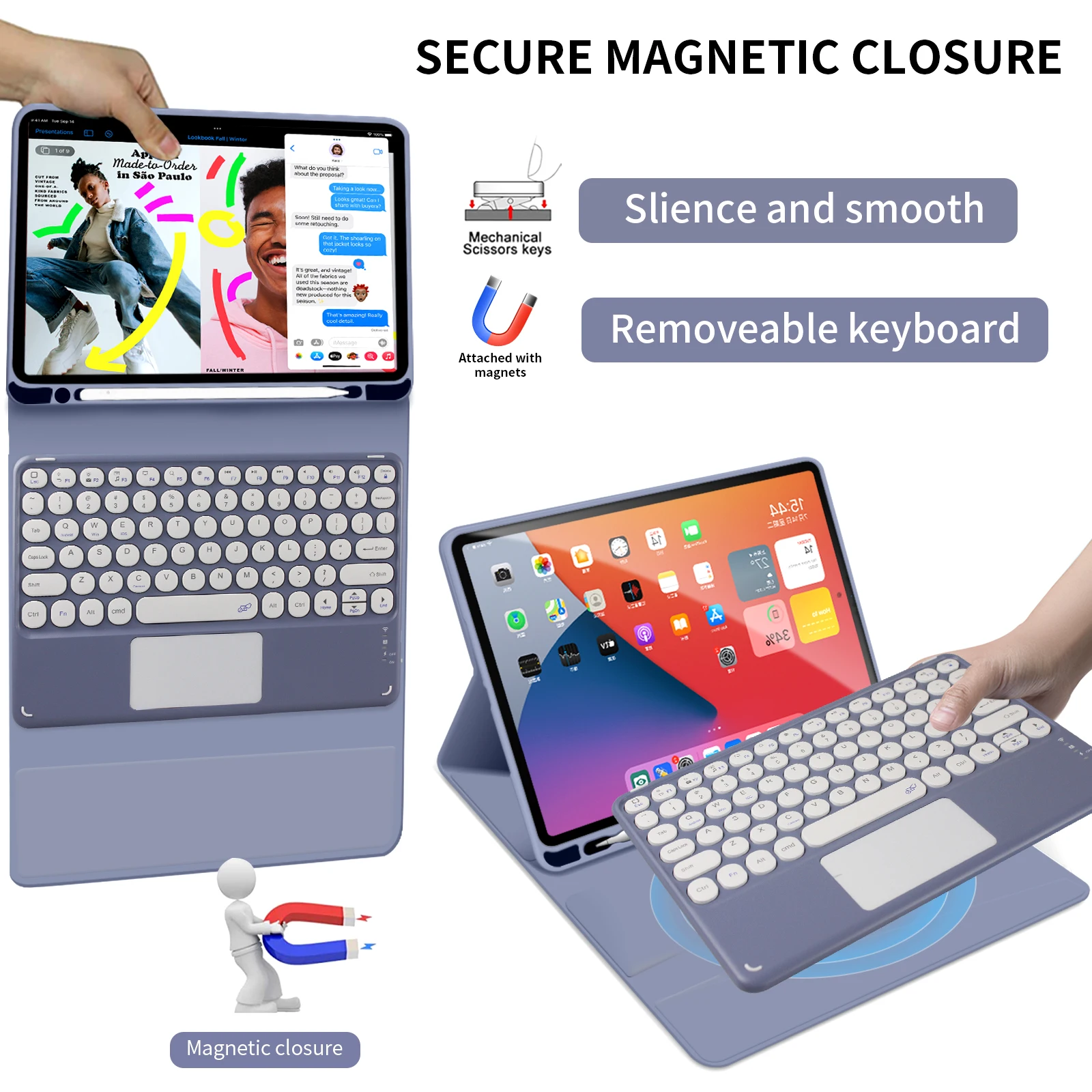 Wireless Keyboard Magic Flip Case For iPad