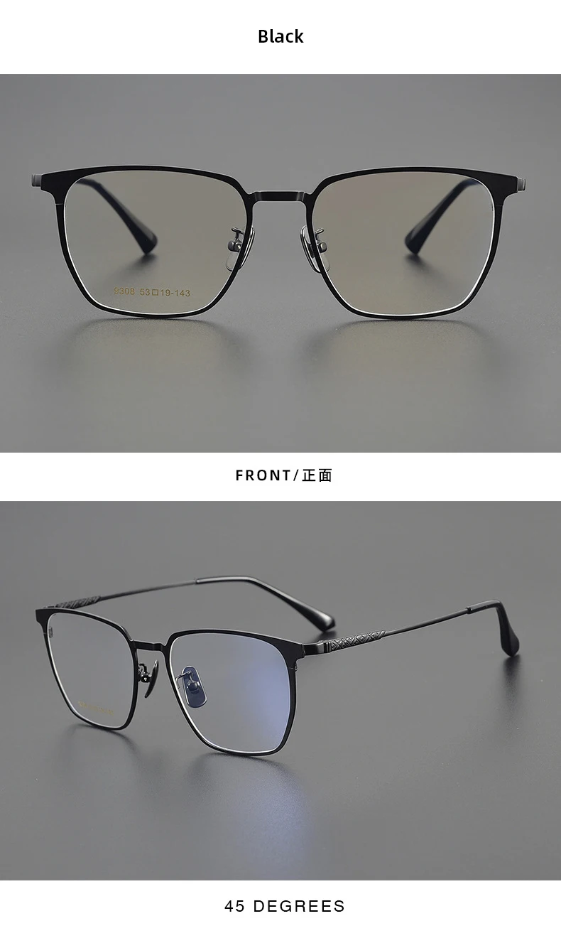Titanium Reading Glasses - Ultralight Square Frame With Photochromic Lenses