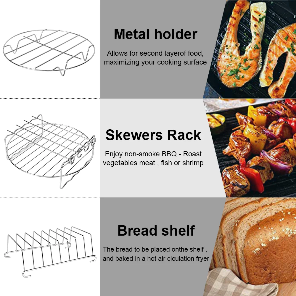 Baking Cake Mould Set Air Fryer Accessories DIY Muffin Bakeware 12pcs/set for All Air Fryer Machine 4.0-5.8QT 7 Inch / 8 Inch cake baking mold cake baking pans