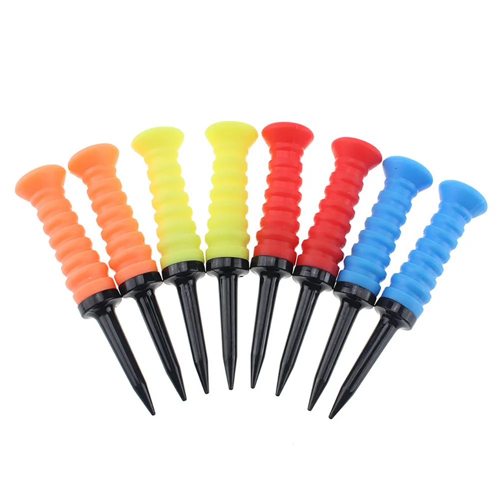 1Pc Flexible Rubber Golf Tees 83mm Durable Low Friction Multicolor Golf Tees Exercises Ball Holder Training Aids Supplies