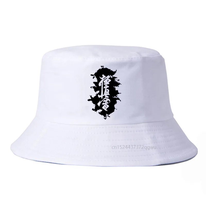 

Hieroglyph Karate Kyokushinkai Unisex Bucket Hat Hunting Fishing Outdoor fisherman hat Summer Sun Hat