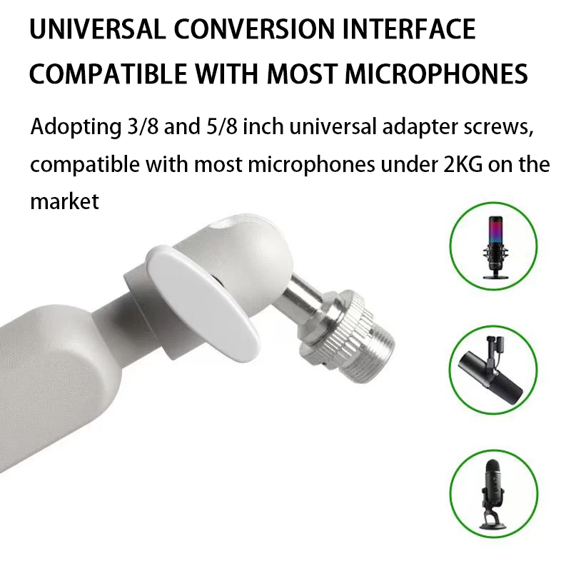 Adjustable Microphone Suspension Boom Scissor Arm Stand Mic Stand Arm Microphone Black/White