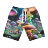 Psychedelic Mushroom Graphic 3D Printed Short Pants For Men Kids Clothes Hawaiian Beach Shorts Casual Fashion Shorts Mens Pants 3