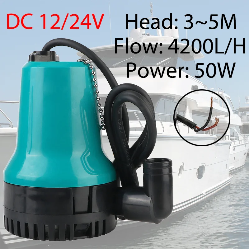 พลังงานแสงอาทิตย์กลางแจ้ง Miniature DC12/24V ไฟฟ้า DC แบบพกพา 4200L/H Submersible ปั๊ม Aquarium ชลประทานในครัวเรือนสูบน้ําปั๊ม 50w 1