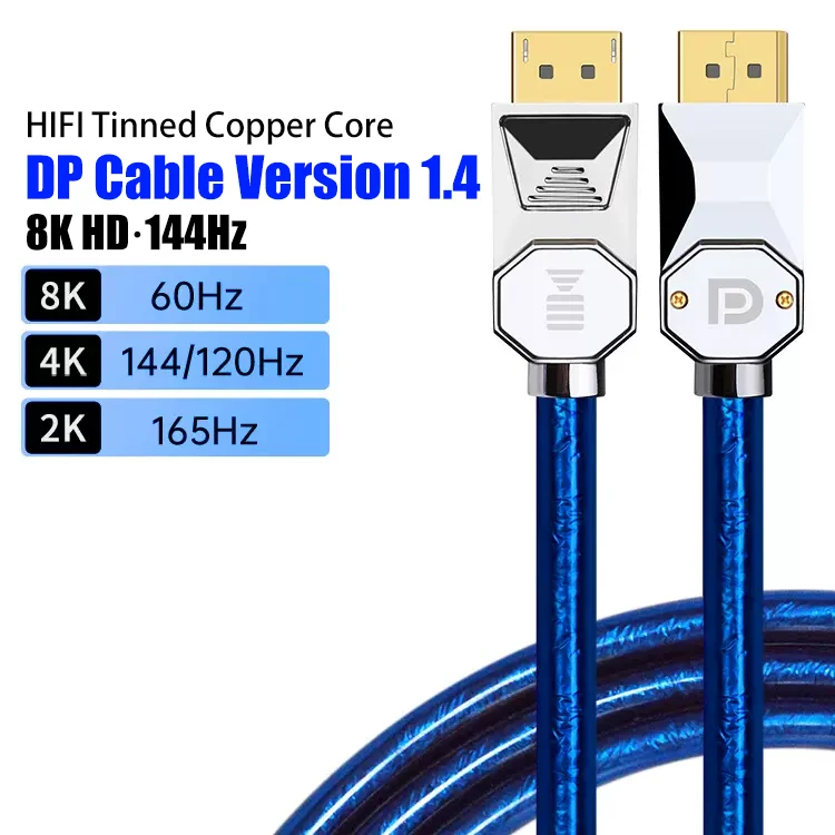 

Displayport 1.4 Cable 8K 60Hz 4K 144Hz 2K 165Hz 32Gbps Video Audio Cable for Computer Laptop Projector Monitor TV 8K DP Cord