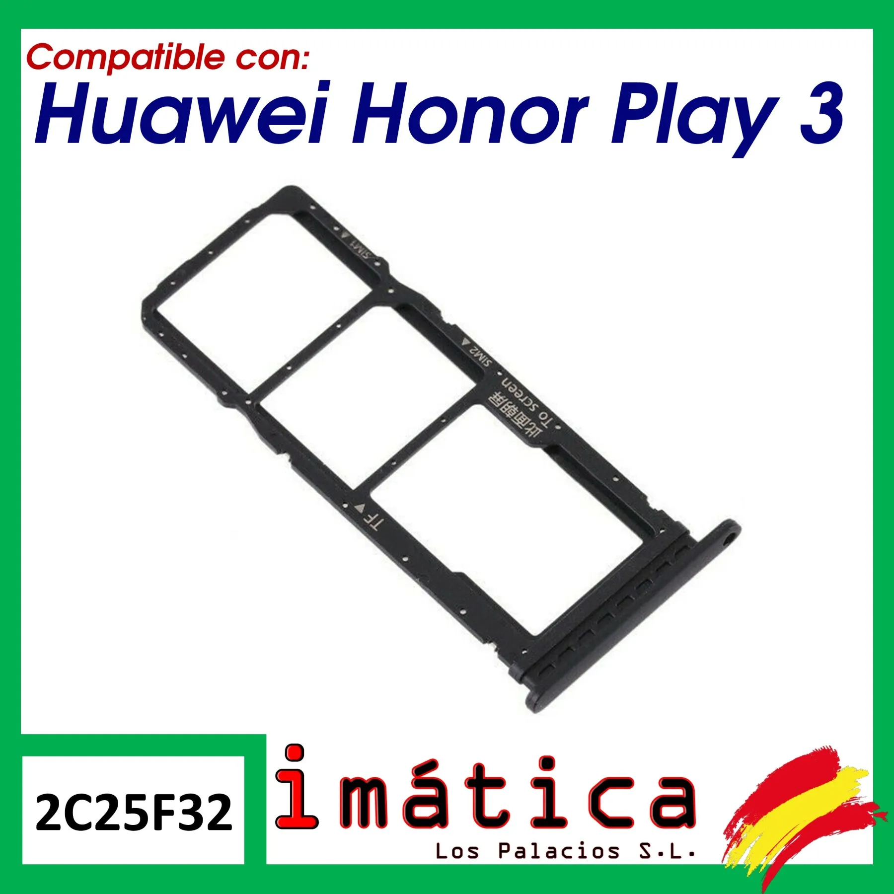 Sim / SD tray for Honor Play 3 Black | Мобильные телефоны и аксессуары