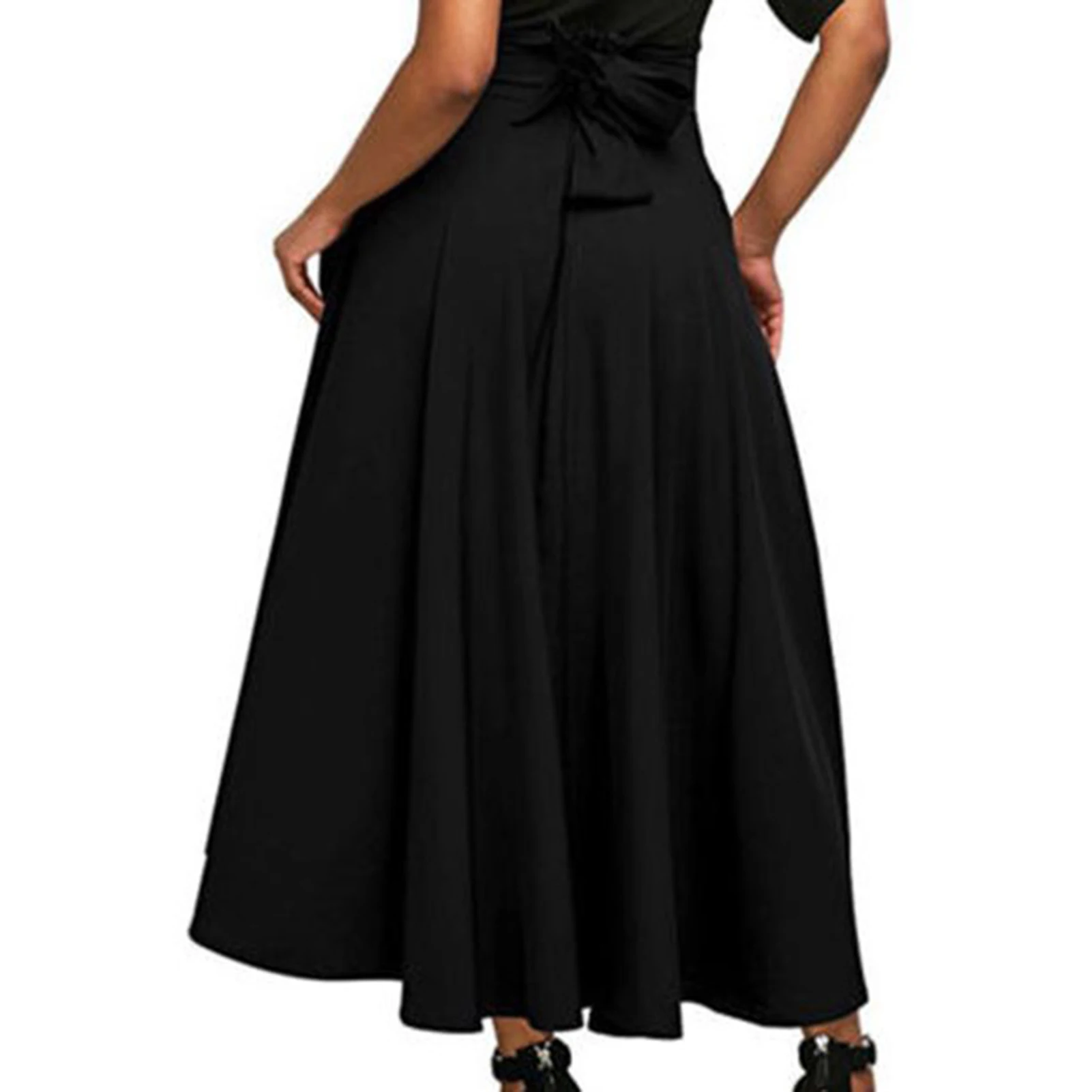 

Women's Flared Full Skirt Elegant High Waist Skirt Tie Front Pleated Skirts for Daily Shopping Dating