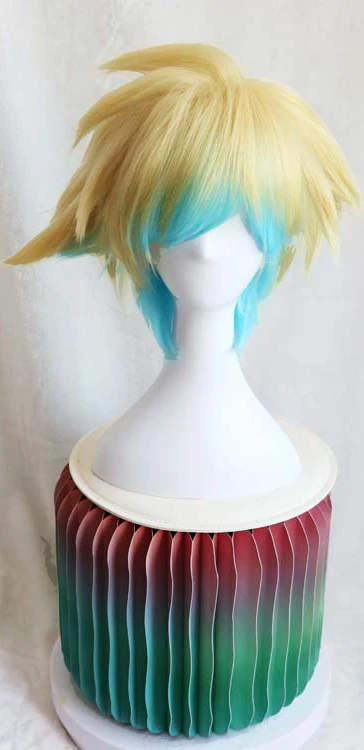 Парик для косплея по мотивам игры LOL Ezreal, парик для косплея из желтых волос Ezreal, термостойкие волосы для Хэллоуина